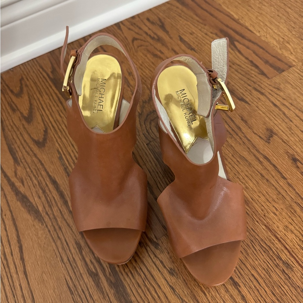 Michael Kors Tan Leather Sandals
